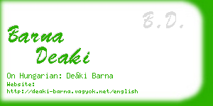 barna deaki business card